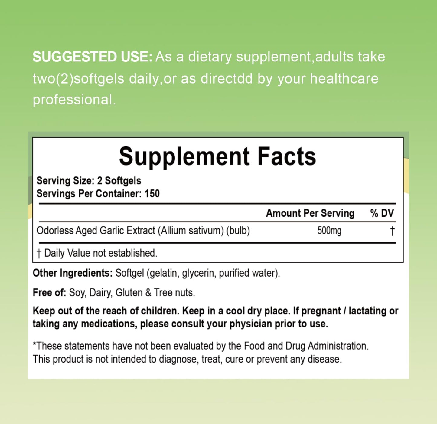 RIOWEGO Aged Garlic Extract Softgels 300 Count