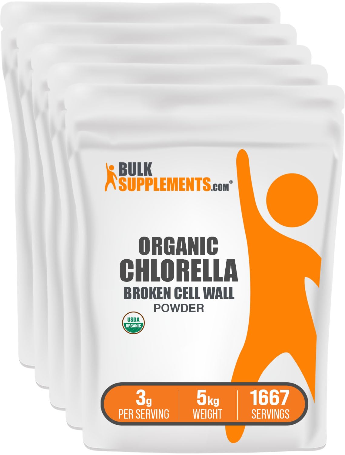 BulkSupplements Organic Chlorella Powder - Broken Cell Wall, Green Superfood, Gluten Free, 3g per Serving, 176.19 oz