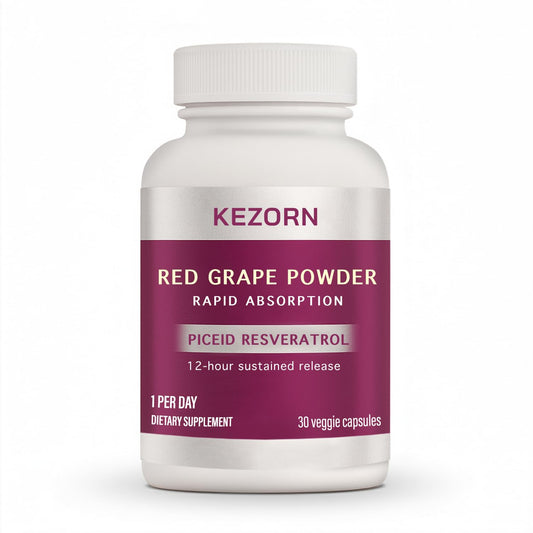 KEZORN Red Grape Powder Capsules, 30 Count