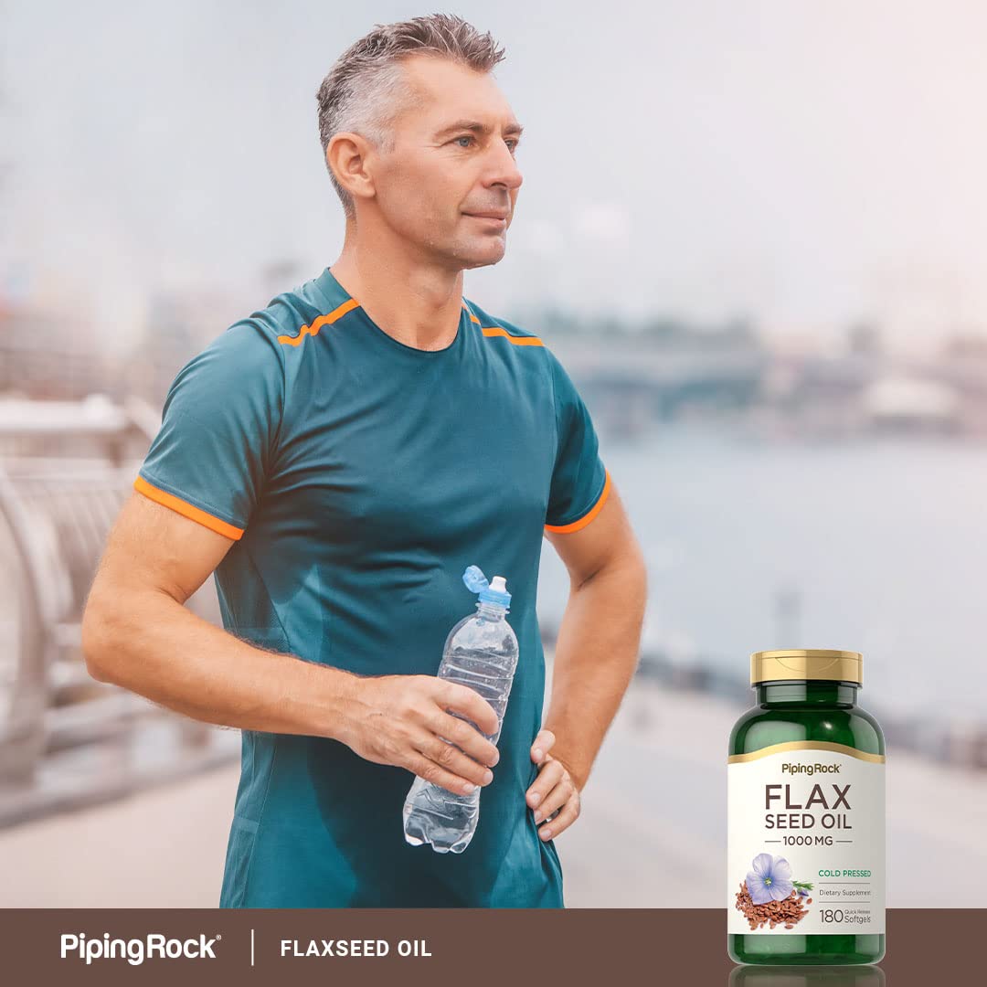 Piping Rock Flaxseed Oil 1000mg Softgel Capsules 180 Count