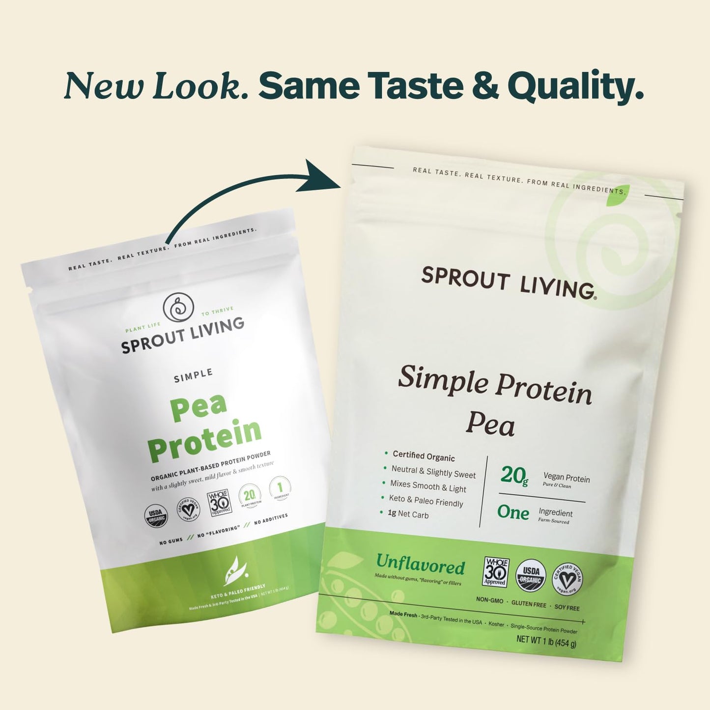 Sprout Living Organic Pea Protein Powder 16 oz