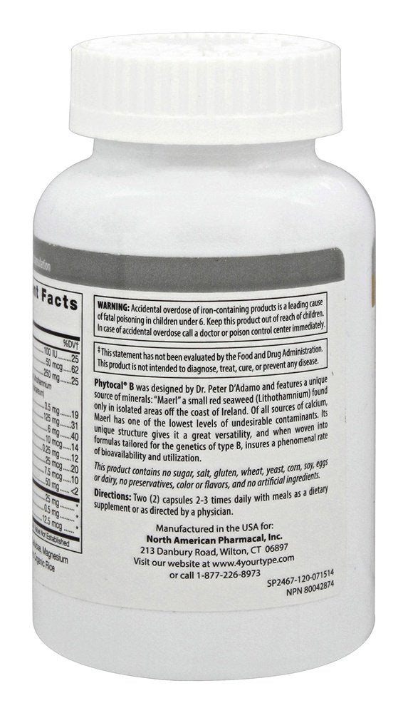 D'Adamo Personalized Nutrition Phytocal B Capsule 120