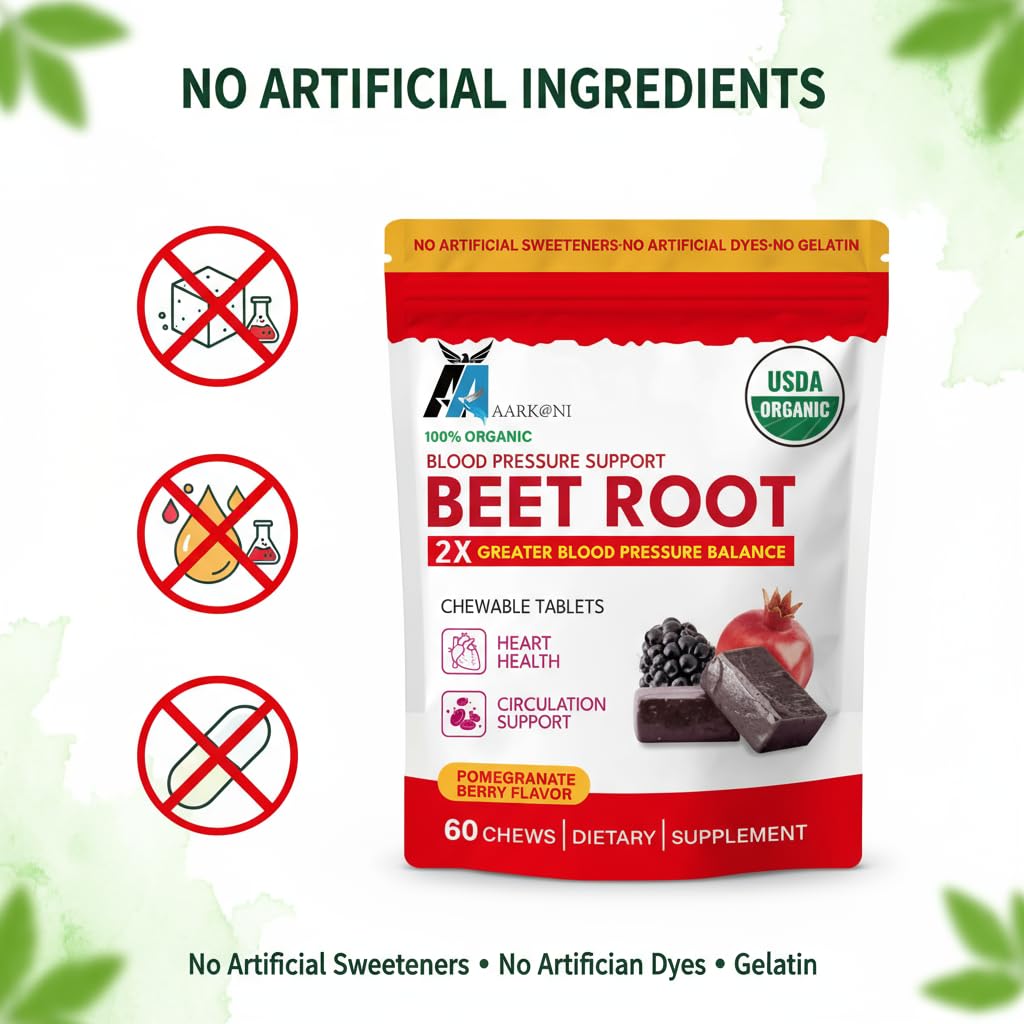 Aziz Arkani Beet Root Organic Chewable Tablets, 60 Count