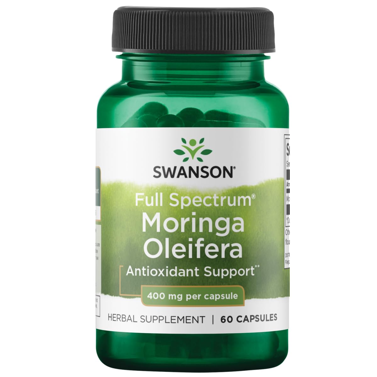 Swanson Full Spectrum Moringa Oleifera 400 mg Capsules, 60 Count