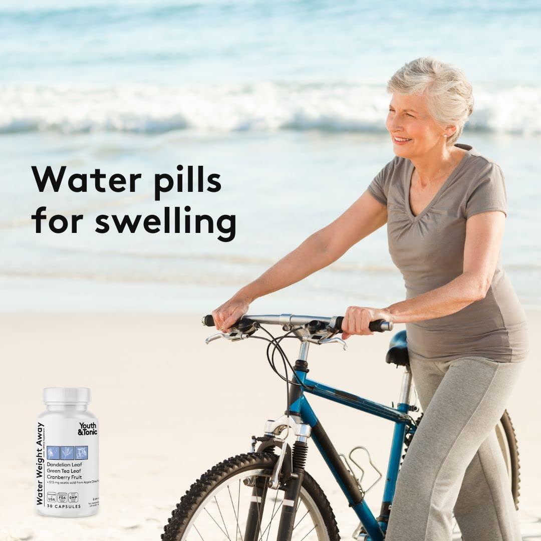 Youth & Tonic Natural Diuretics Capsules for Water Weight and Blood Pressure Support, 60 Capsules