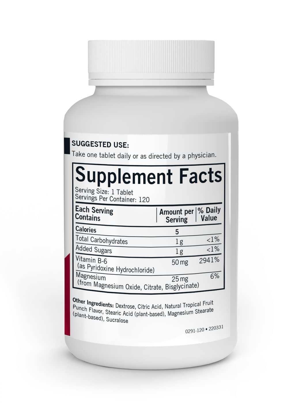 Kirkman Vitamin B6 with Magnesium Chewable Tablet 120 Count