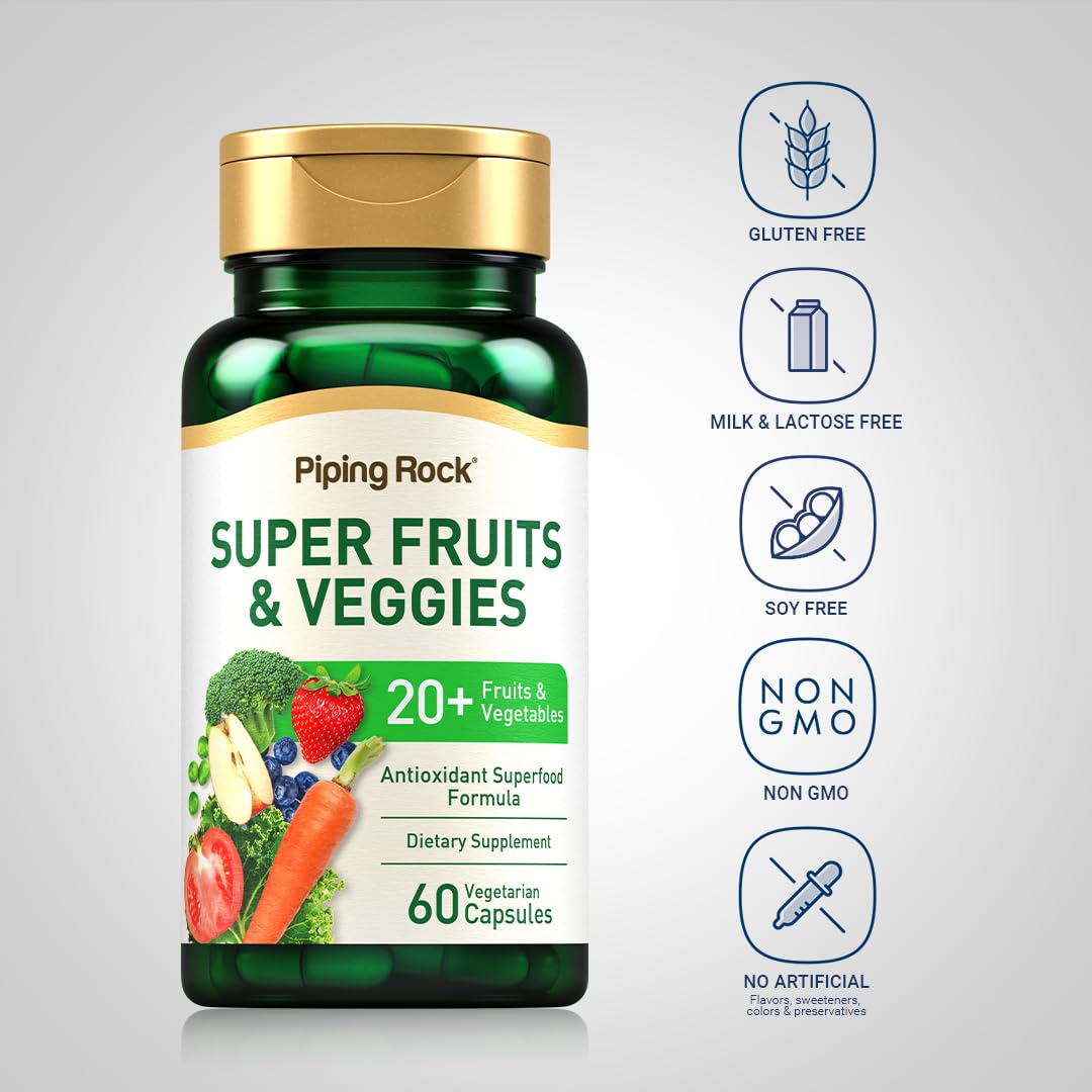 Piping Rock Fruits and Veggies Supplement Capsules 60 Count