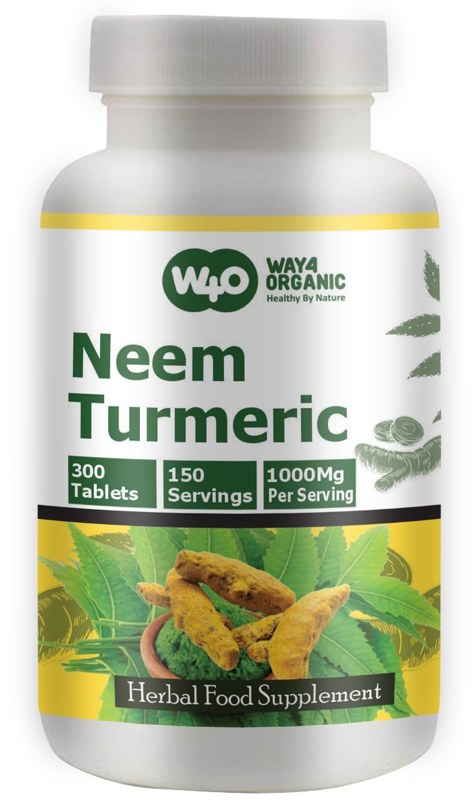 WAY 4 ORGANIC W4O Neem Turmeric Capsules 1 Capsule