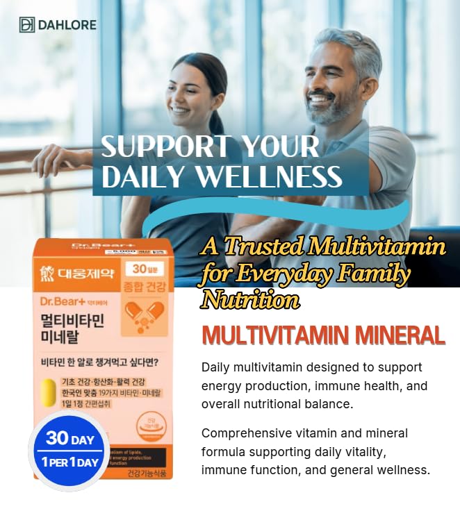 DAHLORE Daewoong Multivitamin Mineral Tablet, 30 Count