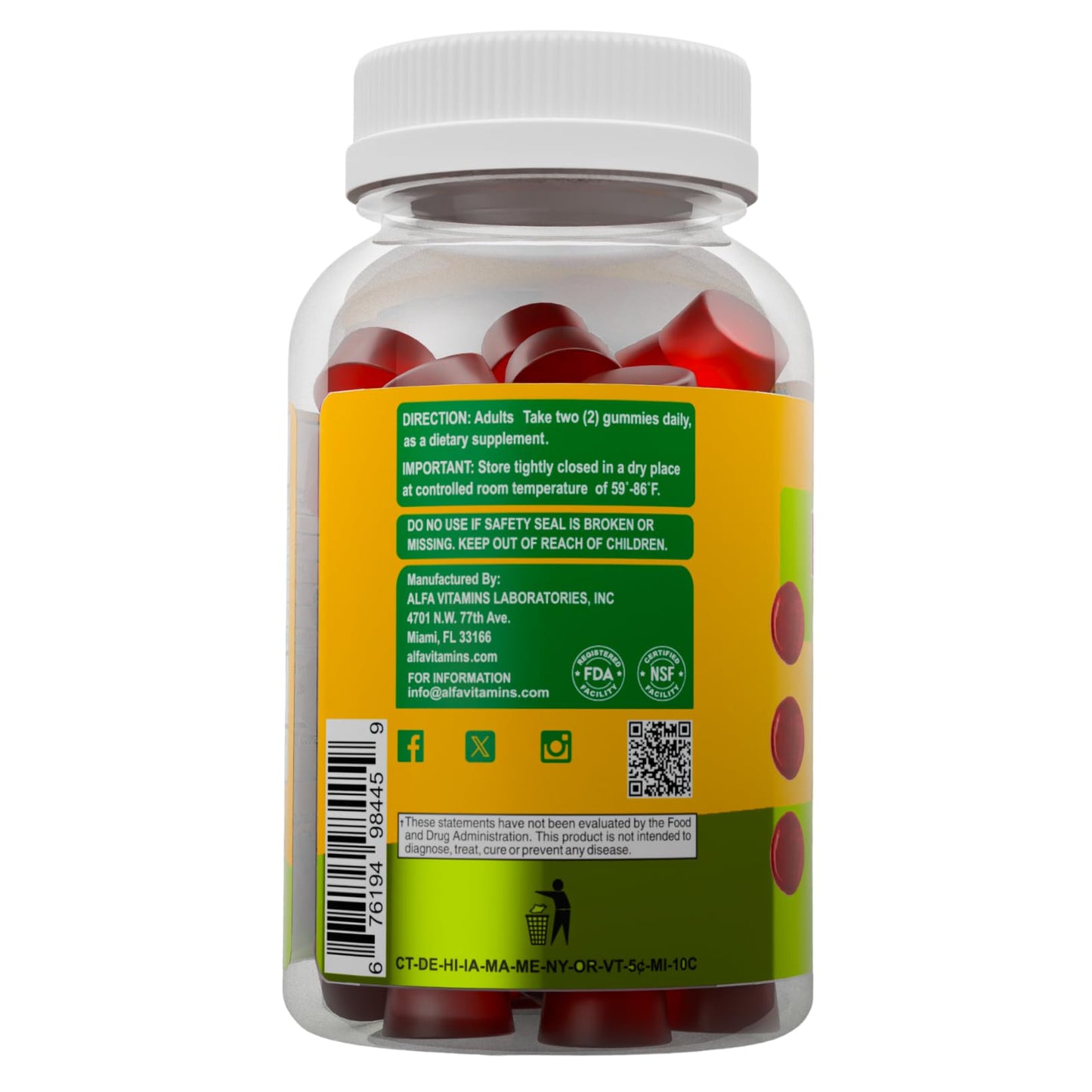 ALFA VITAMINS Biotin Gummies 60 Count