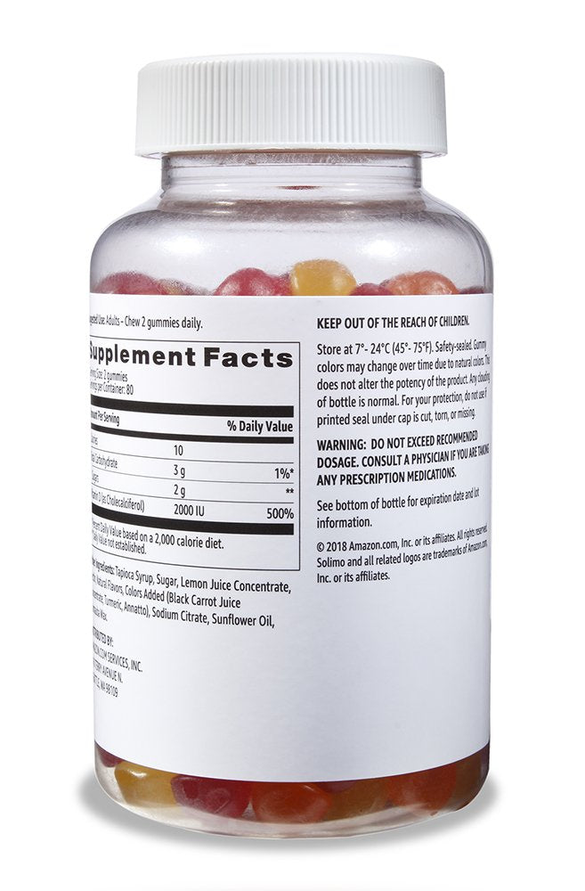 Solimo Adult Multivitamin and Vitamin D3 Gummies 460-Piece Assortment