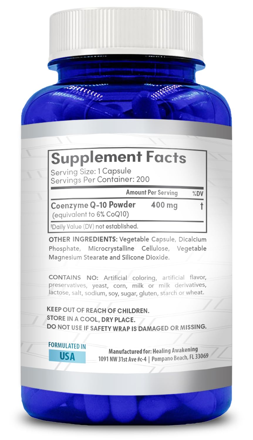 Healing Awakening CoQ10 400mg Capsules 200 Count