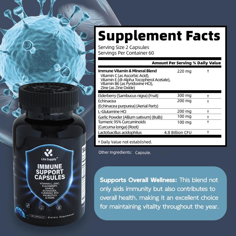 Lite Supply Immune Support Capsules, 120 Count