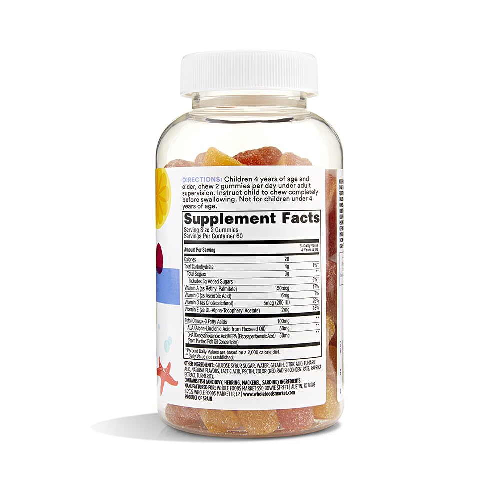 365 by Whole Foods Market Omega-3 Kids' Gummy, 120 Gummies