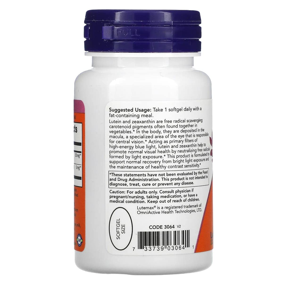 NOW Foods Lutein & Zeaxanthin with 25 mg Lutein and 5 mg Zeaxanthin Softgels 120 Count