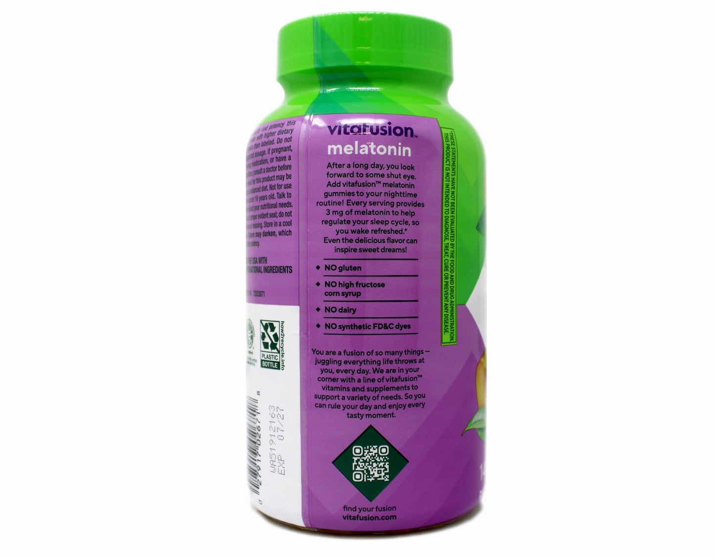 Vitafusion Melatonin Gummy Supplement, 3 mg, 280 Count