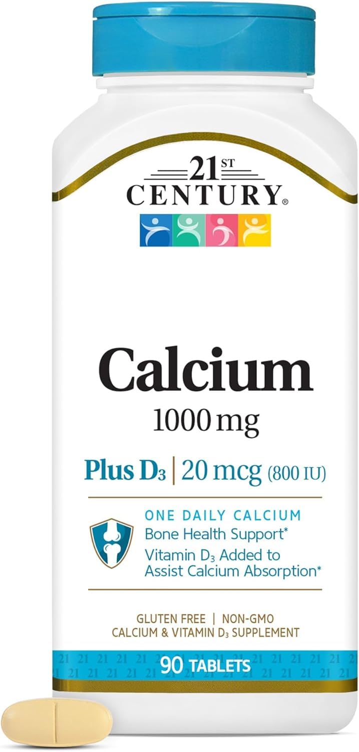 21st Century Calcium 1000mg + D, 90 Tablets