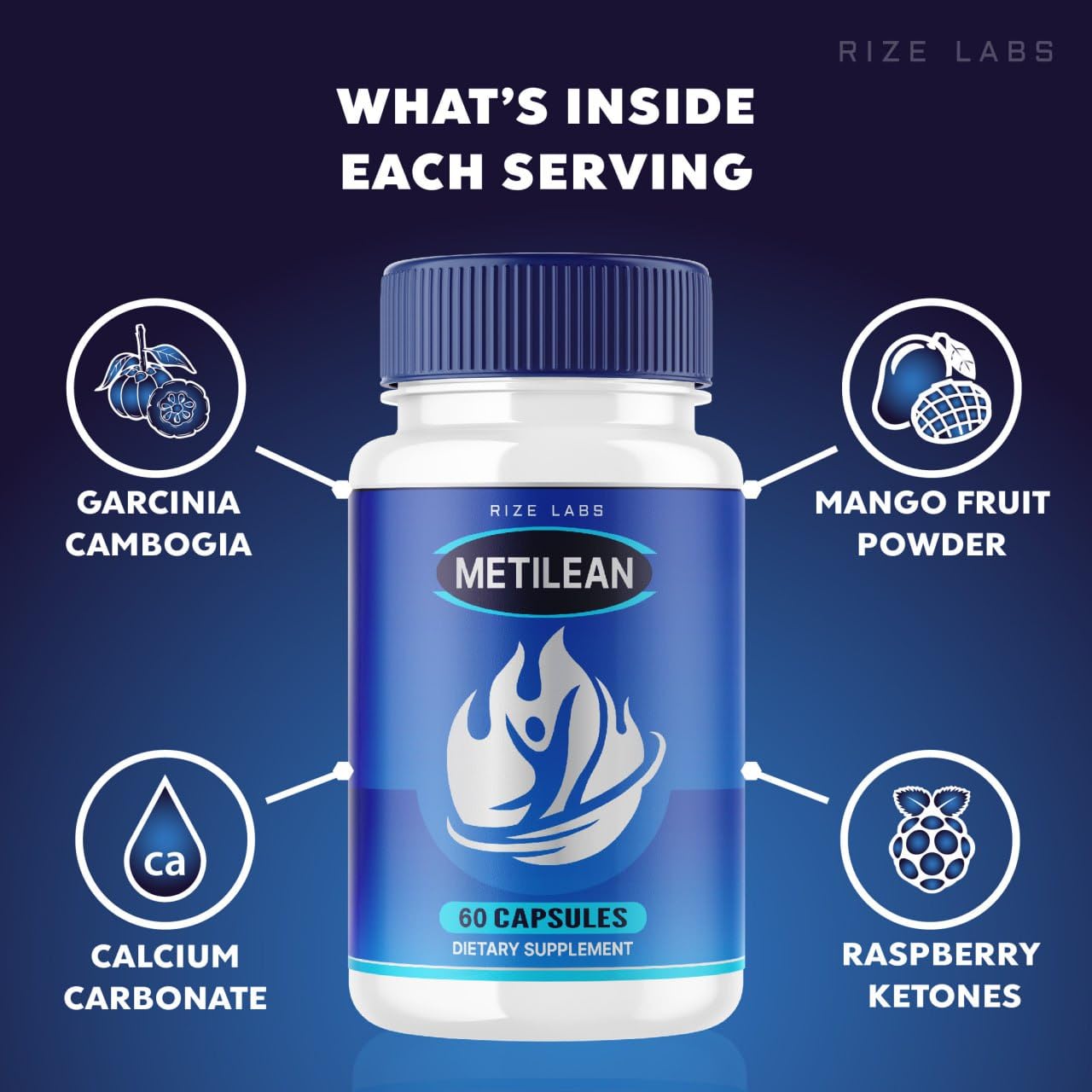 Rize Labs Metilean Weight Loss Supplement Capsule, 60 Count