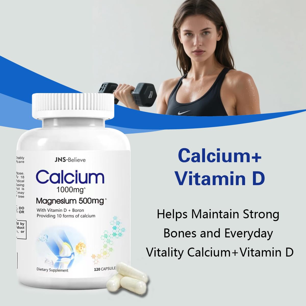 JNS-Believe Calcium Magnesium Supplement Capsule, 120 Capsules