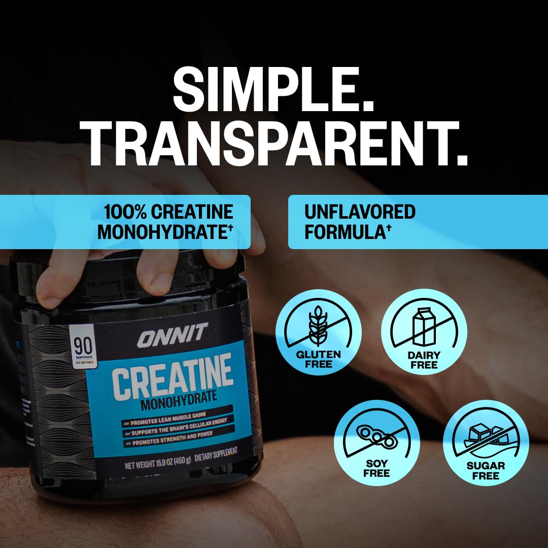 ONNIT Creatine Monohydrate Powder 5g 30 Servings