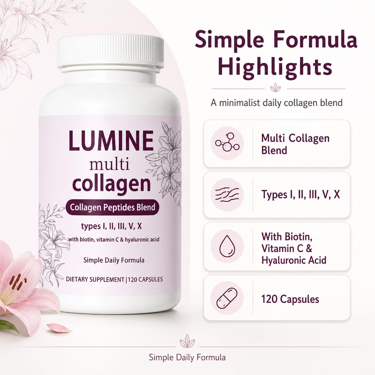 LUMINE Collagen Peptides Capsule 120 Count