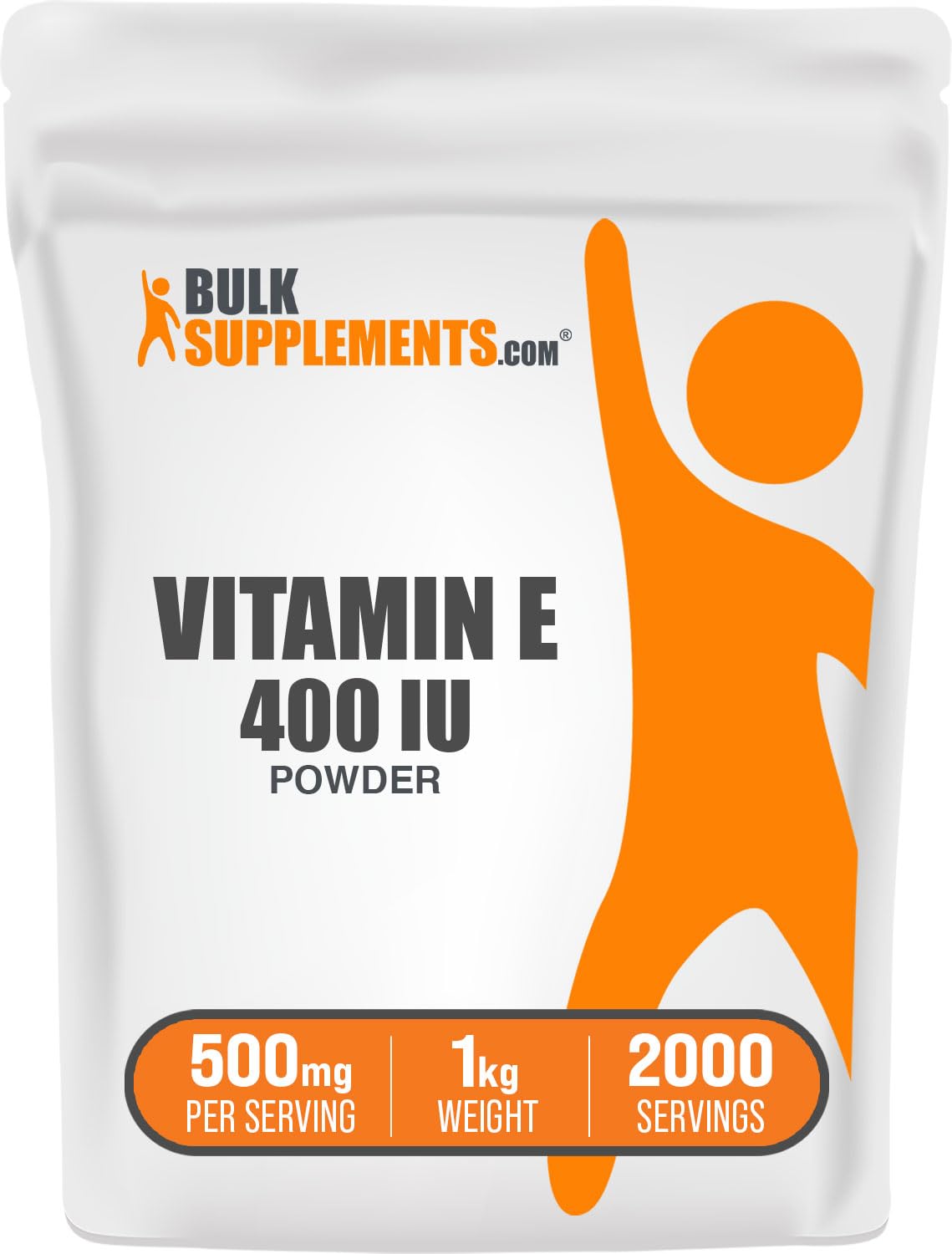 BulkSupplements Vitamin E 400 IU Powder, D-Alpha Tocopherol, Gluten Free, 1000 g