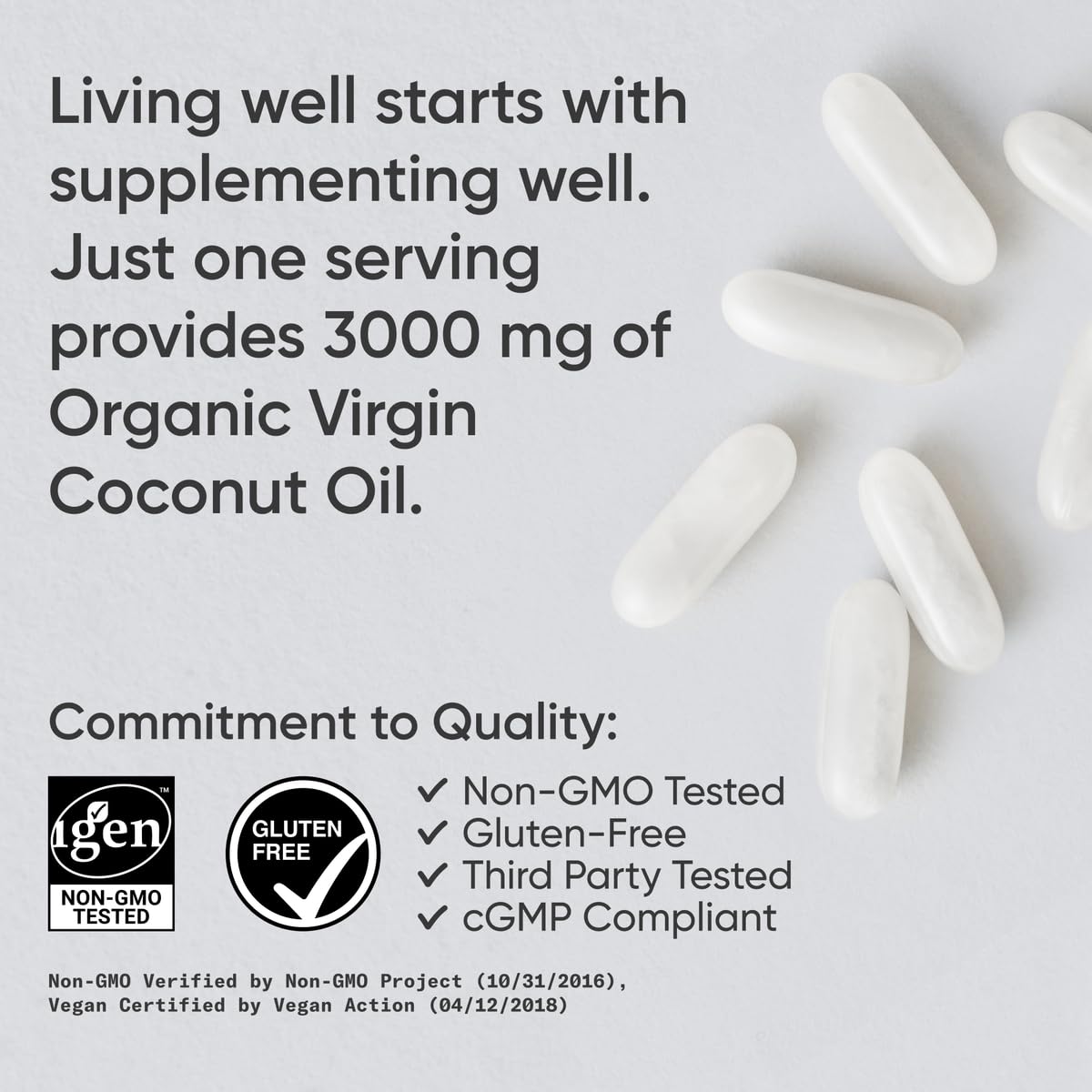 Sports Research Organic Coconut Oil Softgels, 120 Count
