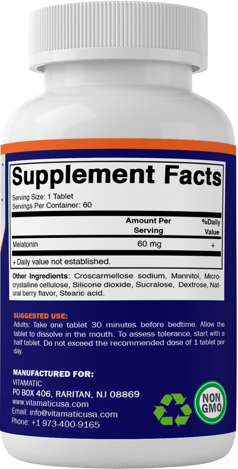 Vitamatic Melatonin 60mg Capsule, 60 Capsules