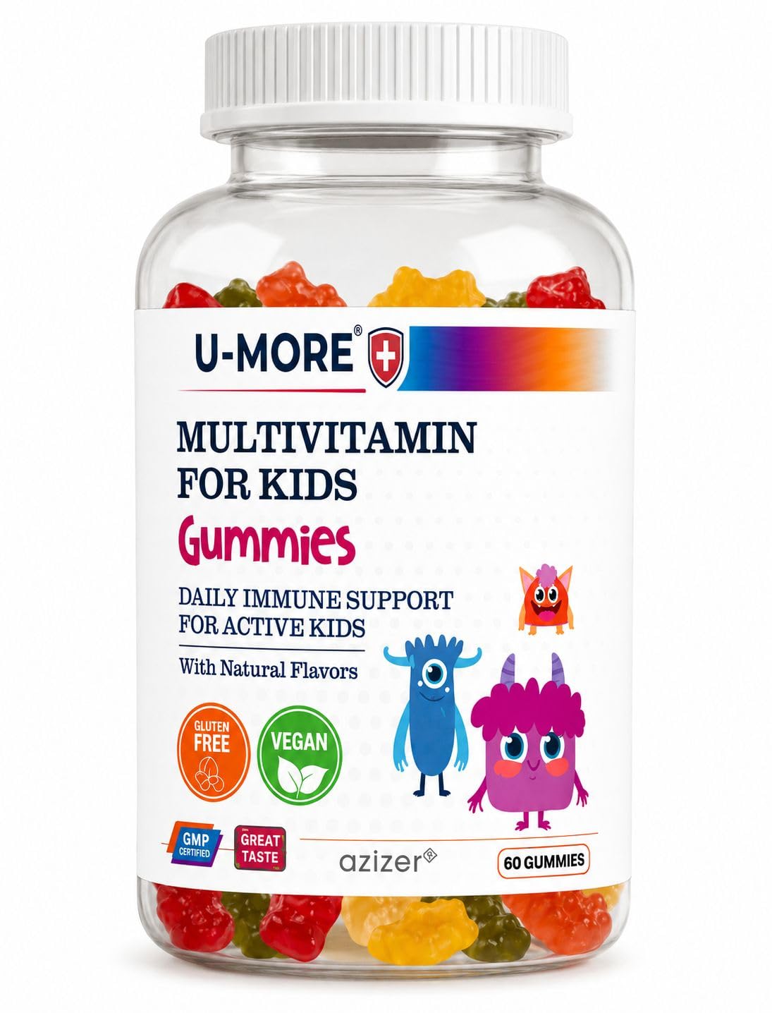 U-MORE Kids Multivitamin Gummies, 60 Gummies