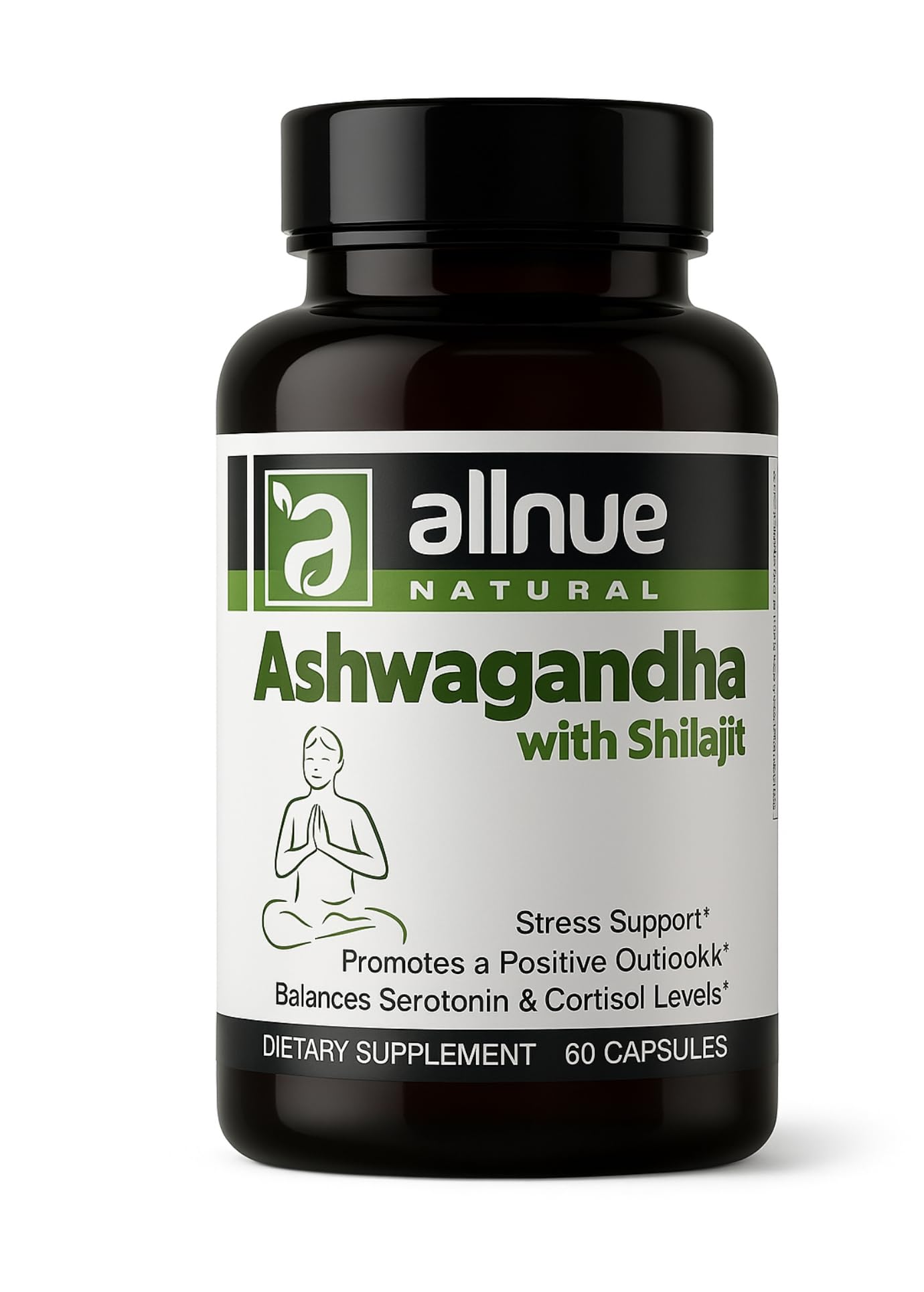 Generic Ashwagandha with Shilajit Natural Herbal Supplement Capsules, 60 Count