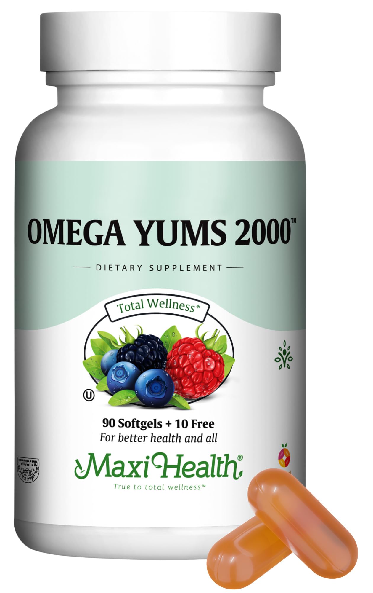 Maxi Health Fish Oil 2000mg Omega-3 Chewable, 100 Count