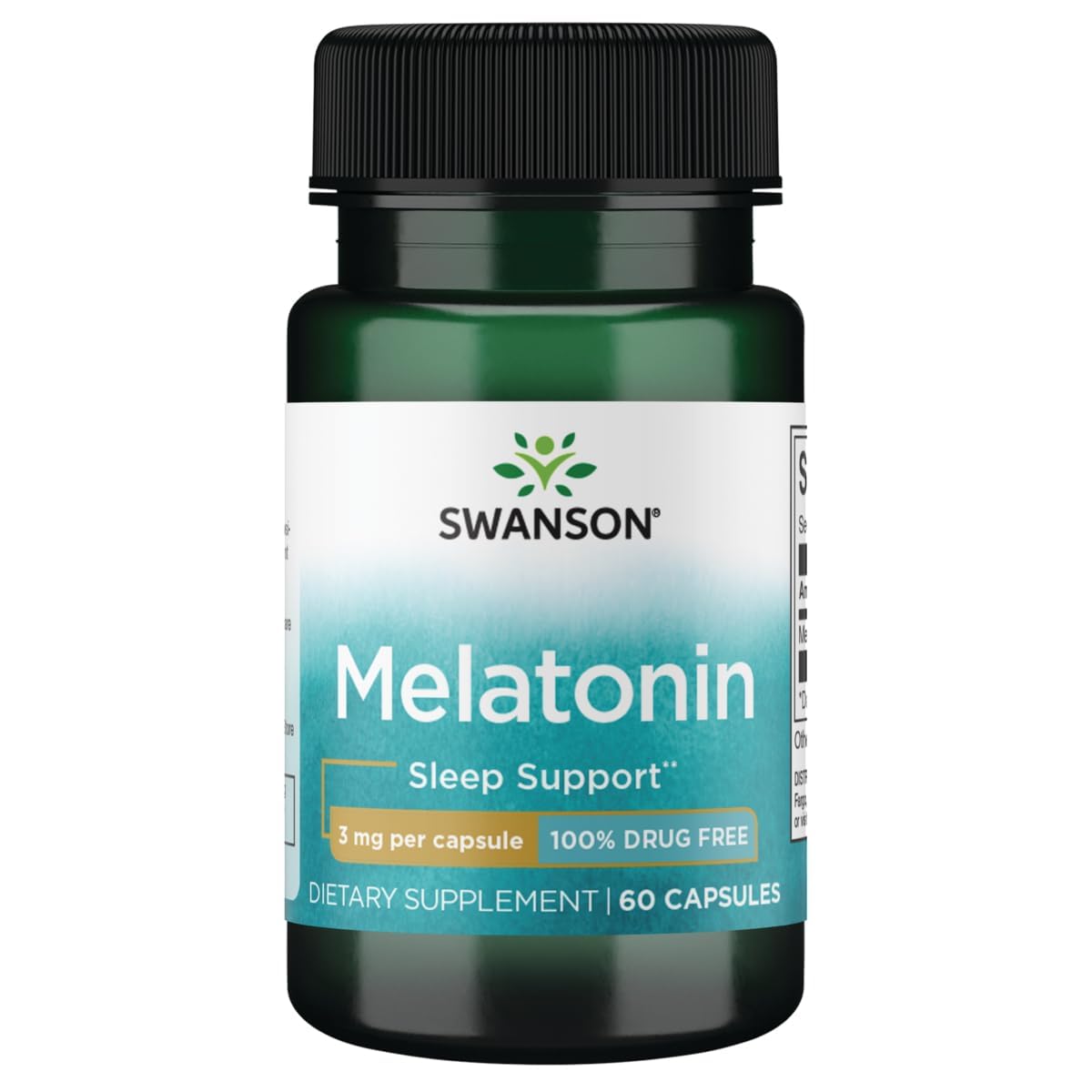 Swanson Melatonin 3 mg VEGAN CAPSULES 60
