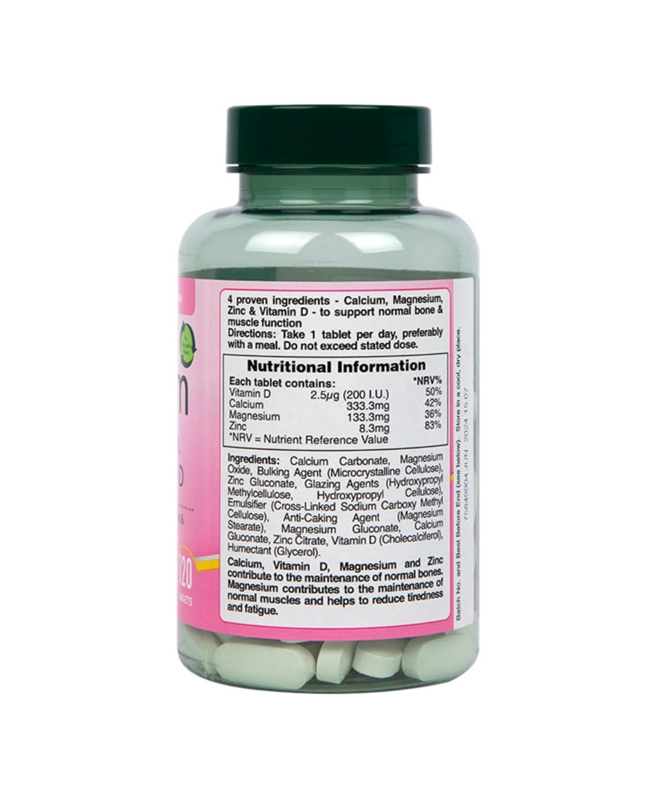 Generic Calcium + Magnesium, Zinc & Vitamin D 120 Tablets