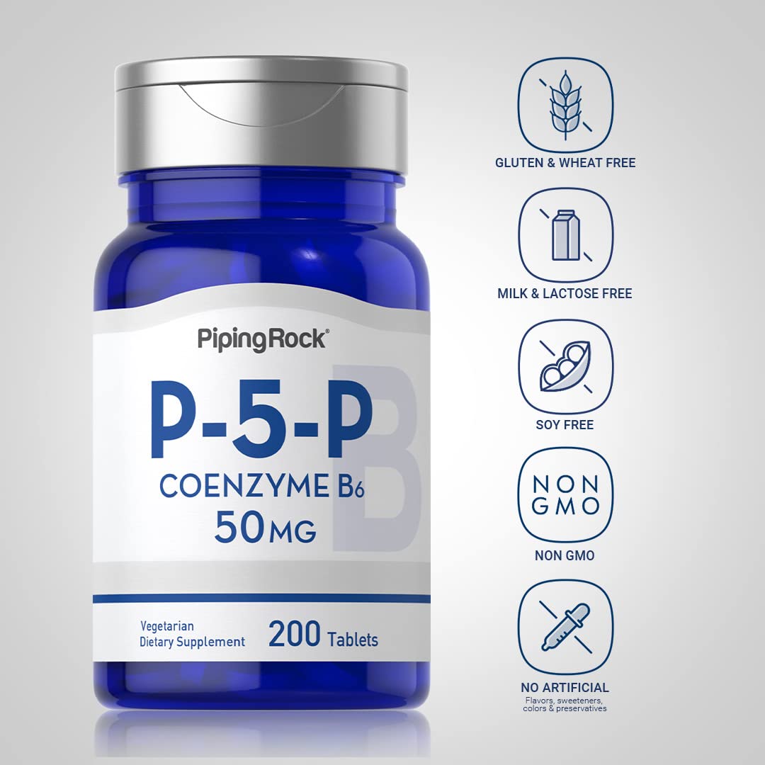 Piping Rock P5P Vitamin B6 50 mg Tablets, 200 Tablets