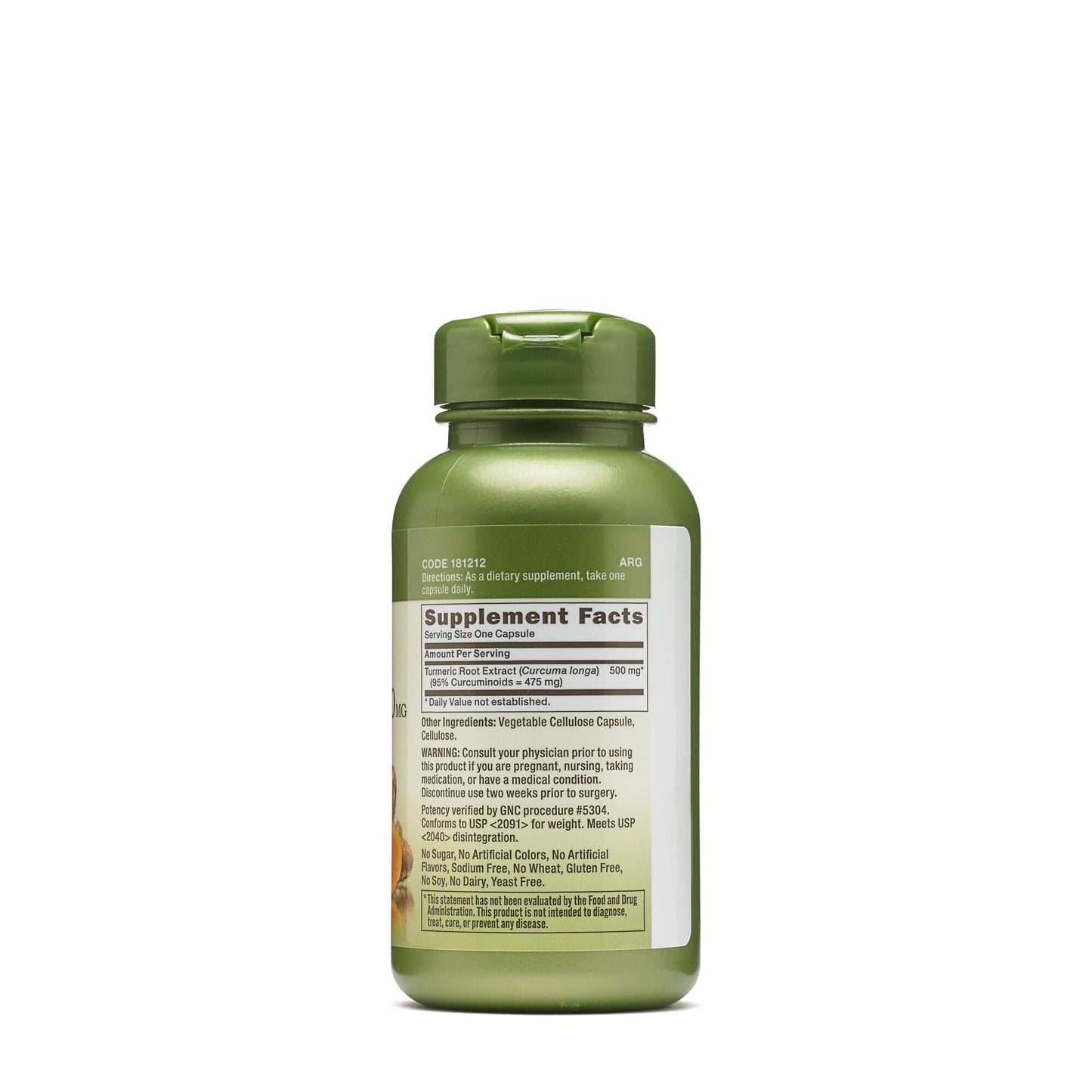 GNC Herbal Plus Turmeric Curcumin 500mg Capsules, 100 Count