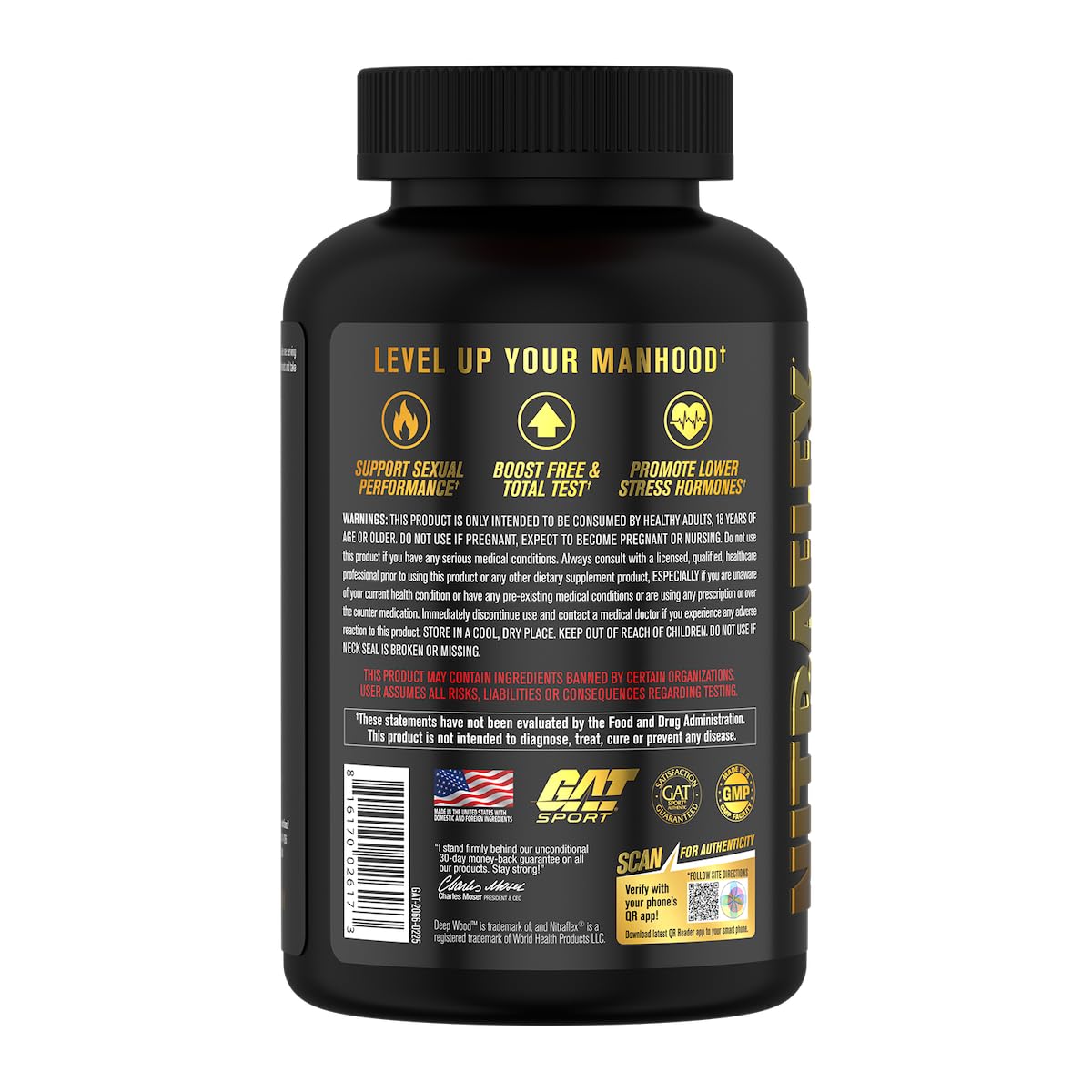 GAT SPORT Deep Wood Libido & Testosterone Booster Powder 26.4 oz