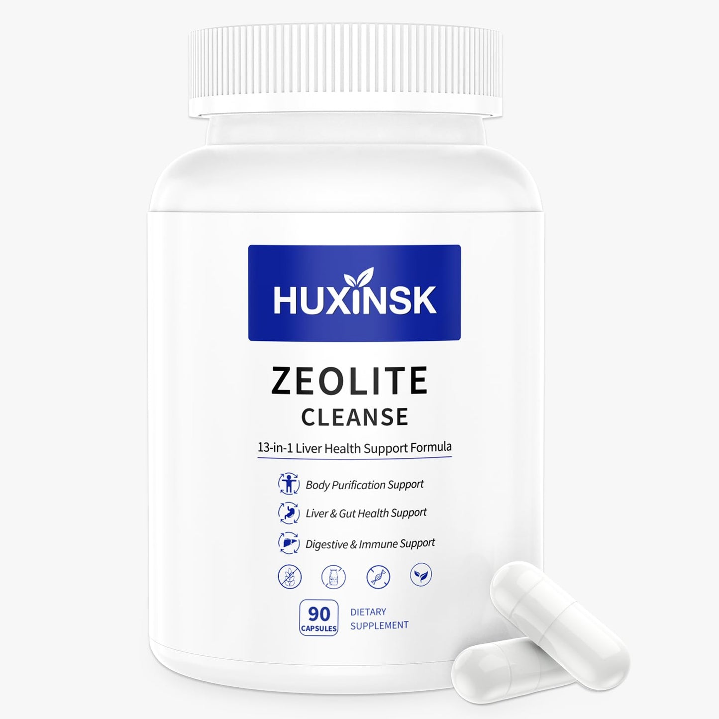 HUXINSK Zeolite Detox Supplement Capsule, 90 Capsules