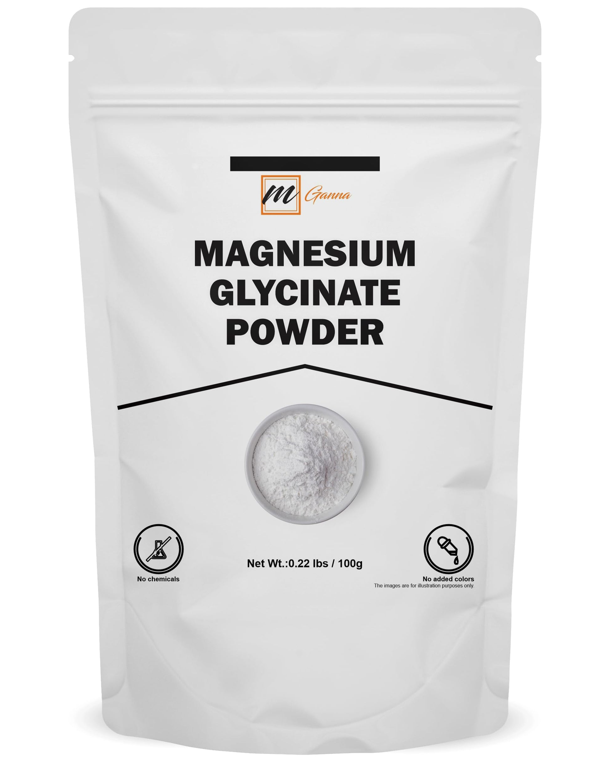 mGanna Magnesium Glycinate Chelated Powder 3.52 Ounce