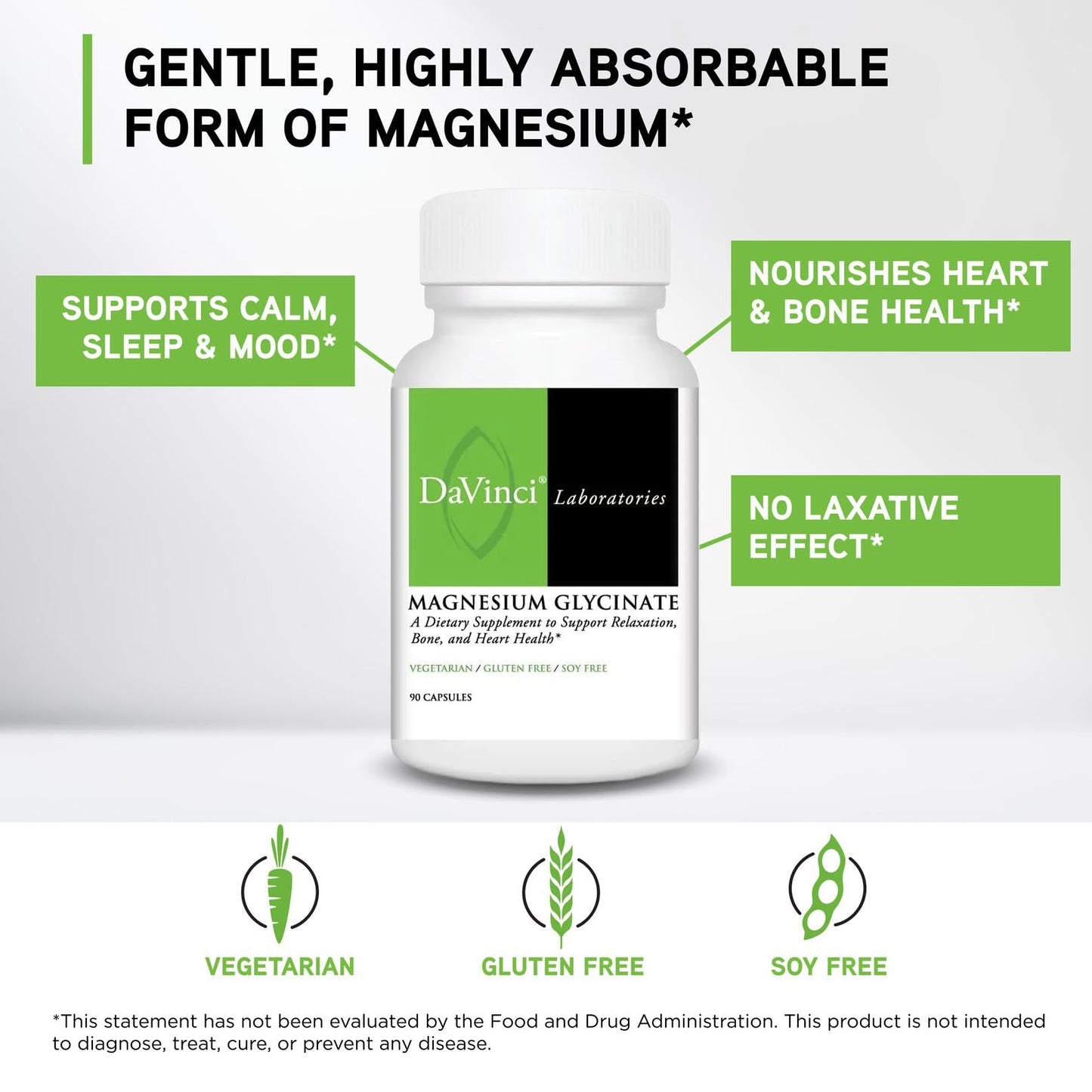 DAVINCI Magnesium Glycinate Capsules 90 Count