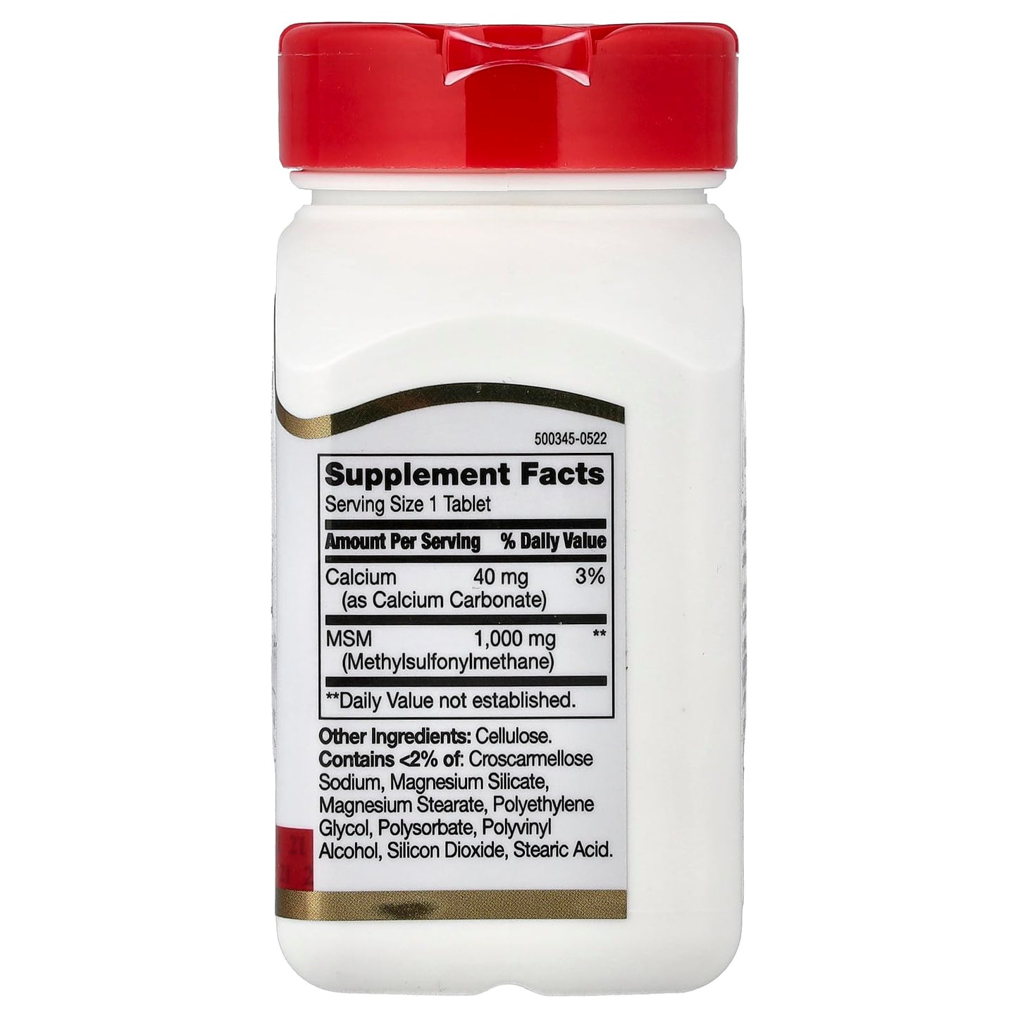 21st Century MSM 1,000 mg Tablet, 90 Count