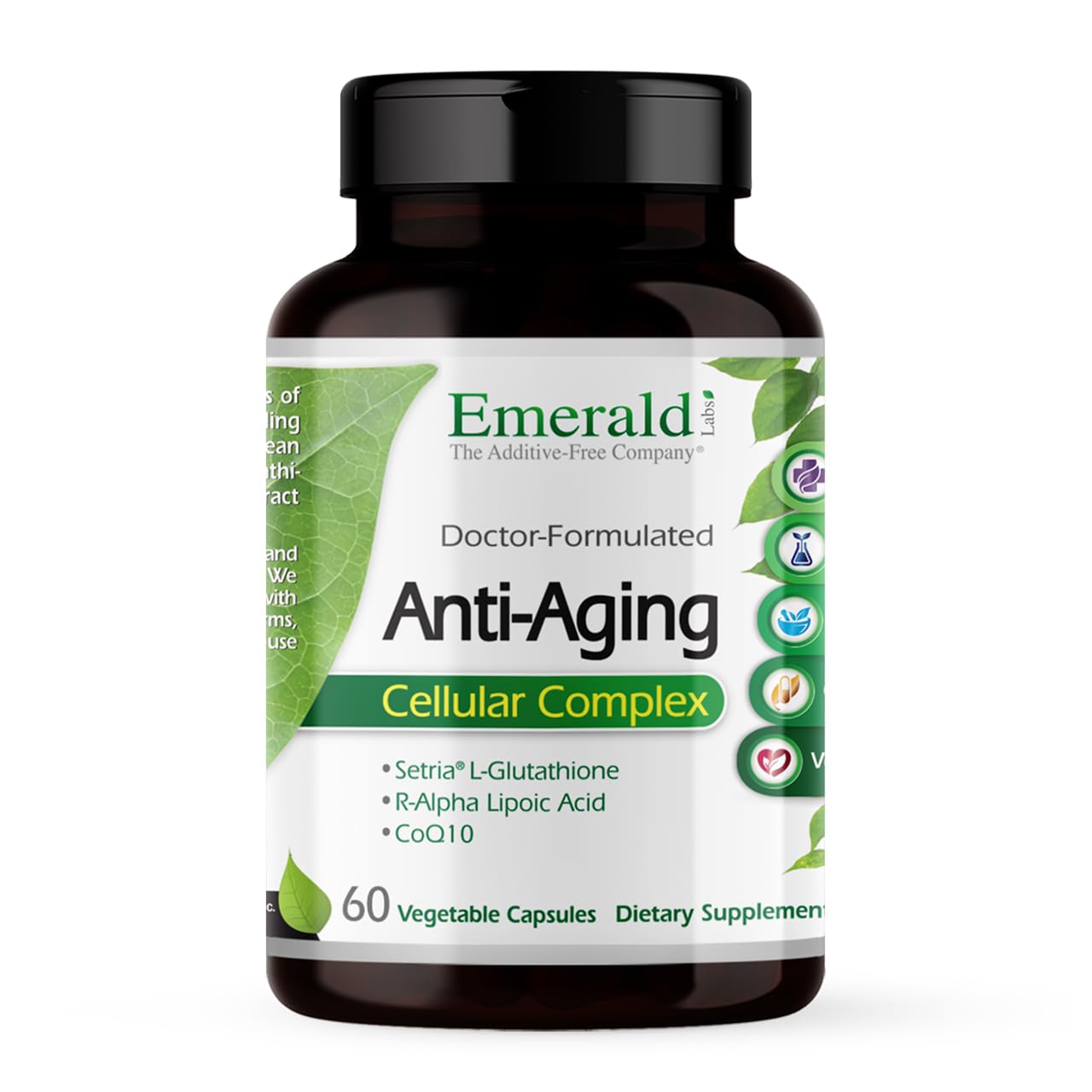 Emerald Laboratories Anti-Aging Complex with L-Glutathione, Resveratrol, CoQ10, R-Alpha Lipoic Acid, Meriva, Pomegranate and More 60 Capsules