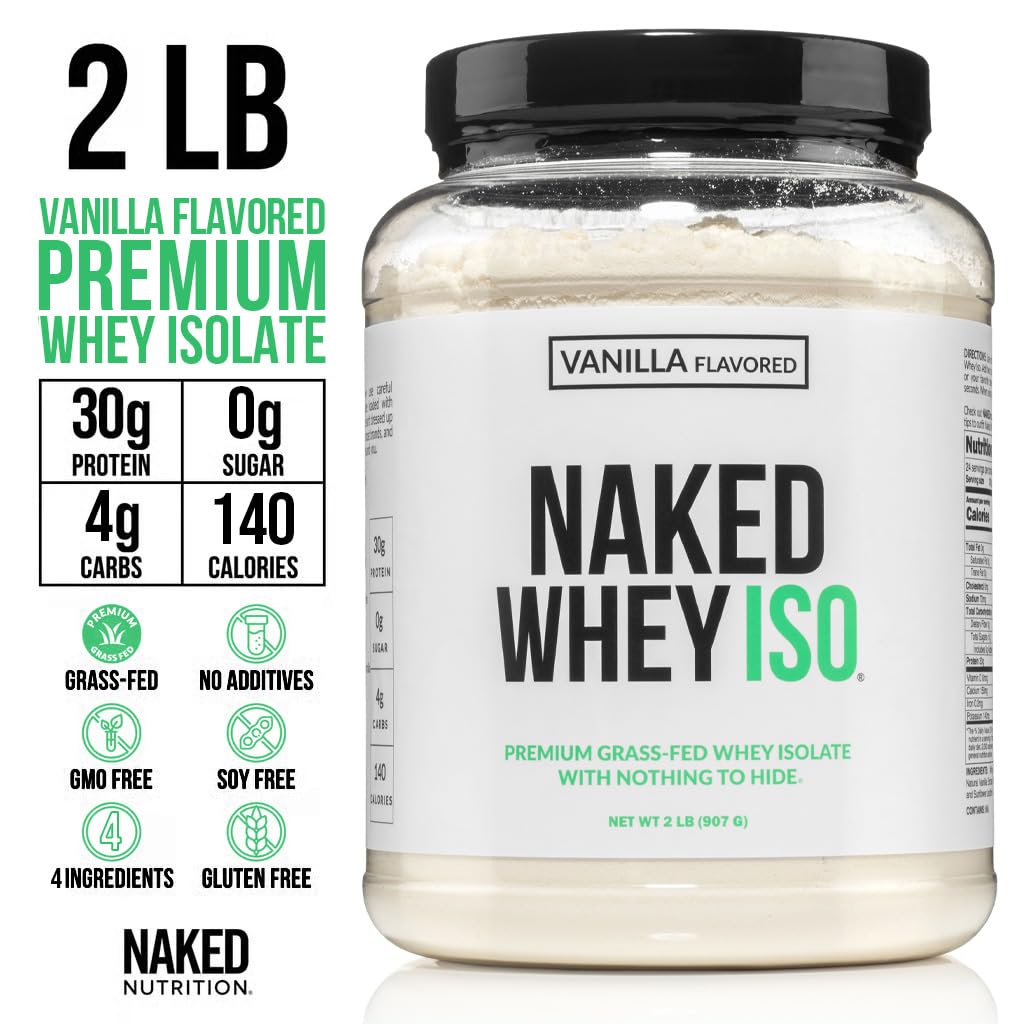 NAKED Vanilla Whey Isolate Protein Powder, 32 oz