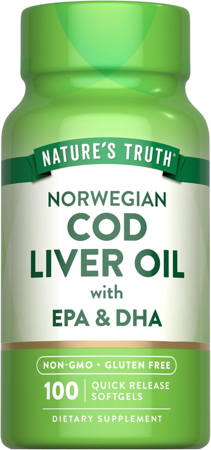 Nature's Truth Norwegian Cod Liver Oil Dietary Supplement Softgels 600