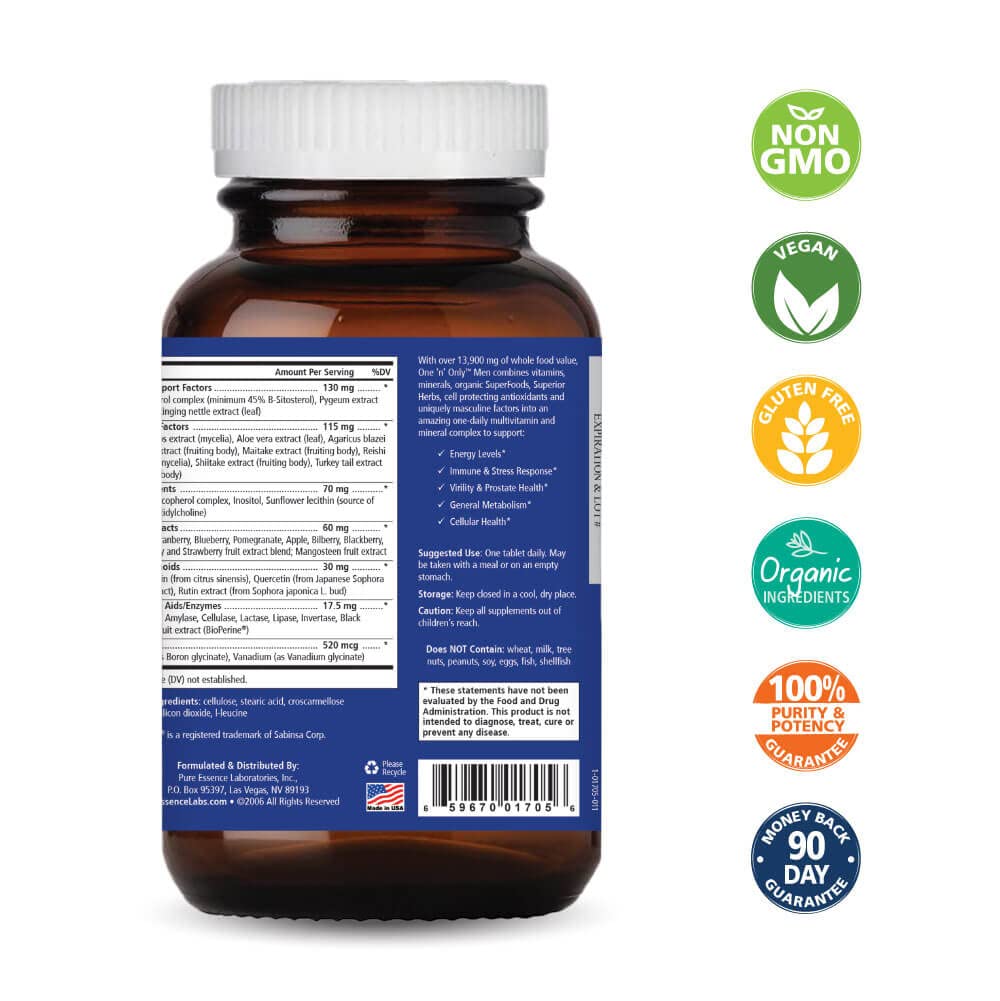 Pure Essence Labs One N Only Multivitamin for Men Tablet, 90 Count