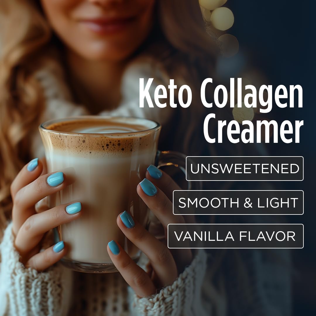 VitaCup Keto Collagen Coffee Creamer Vanilla Flavor Dairy-Free Powder 10oz