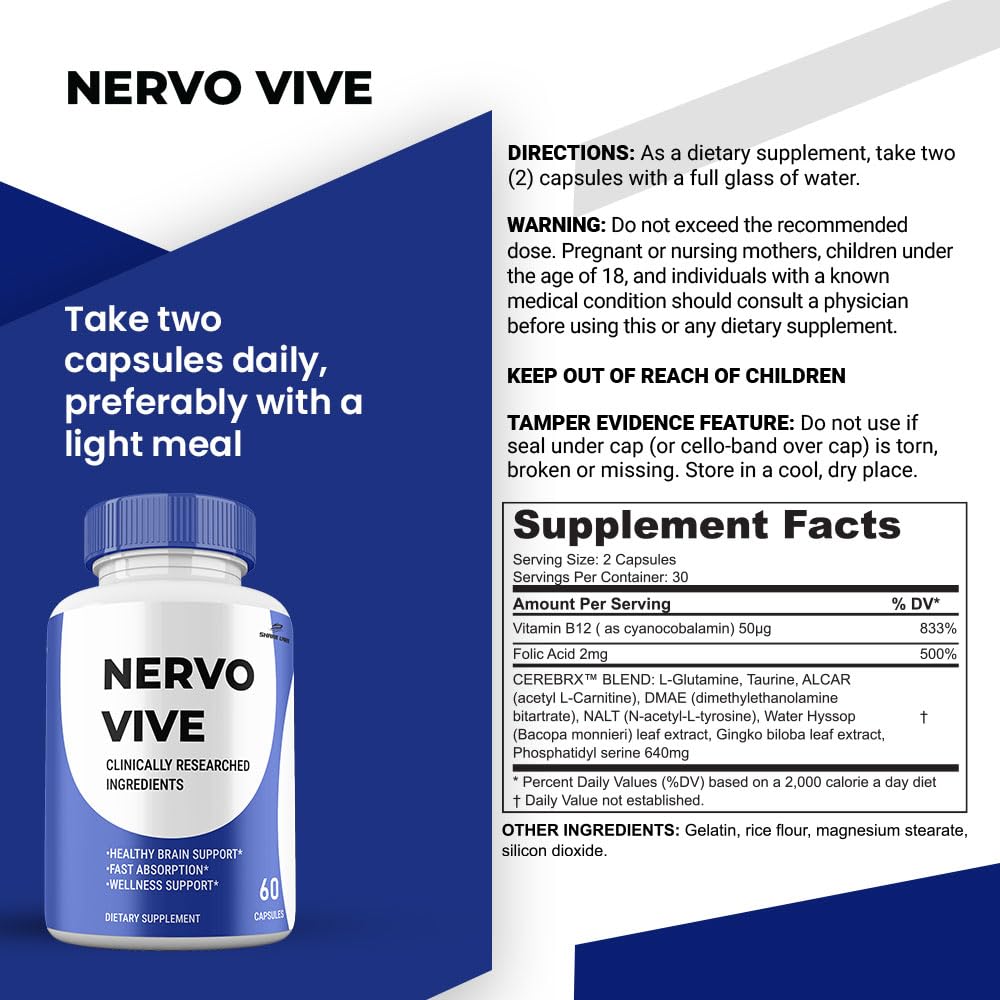 Shark Labs Nervo Vive Capsules, 60 Capsules