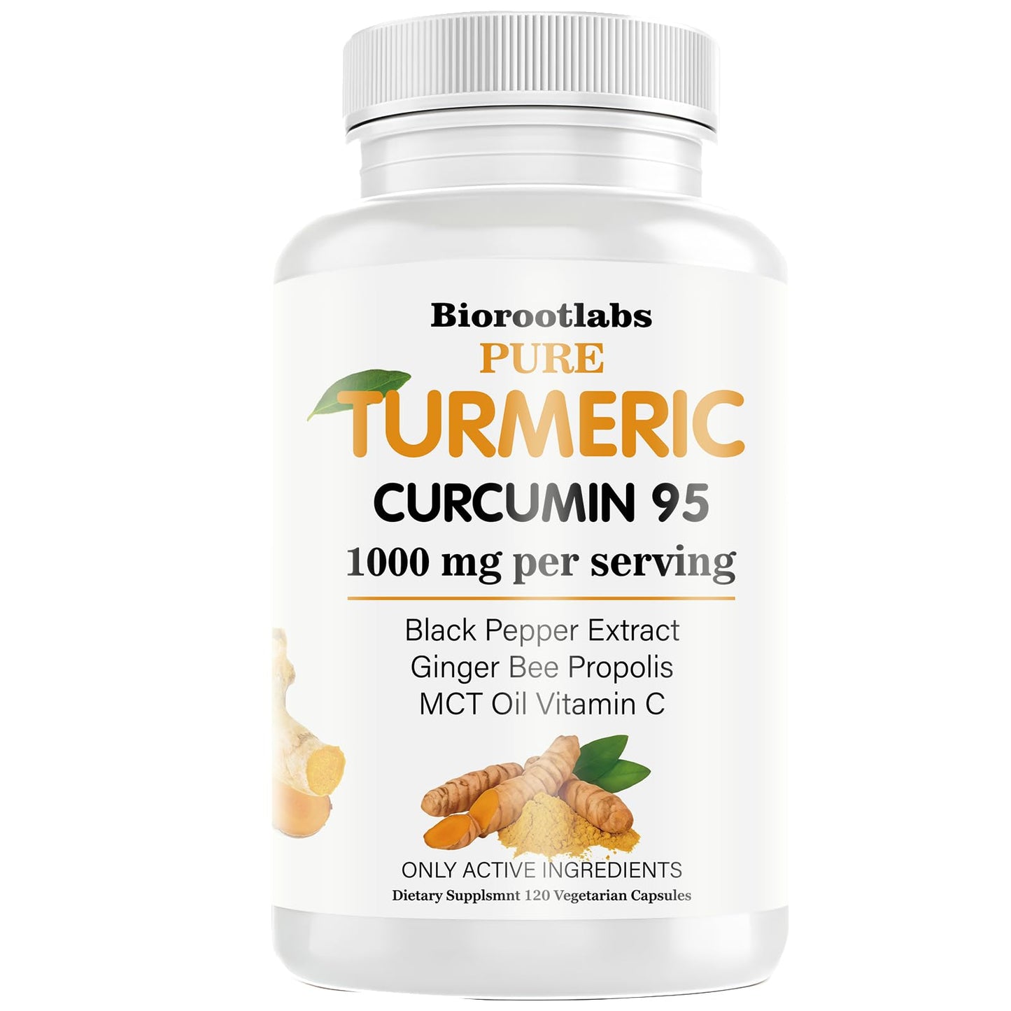 Biorootlabs Turmeric Curcumin with Black Pepper Softgels 120 Count