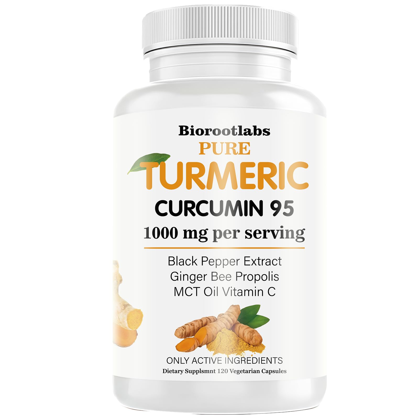 Biorootlabs Turmeric Curcumin with Black Pepper Softgels 120 Count