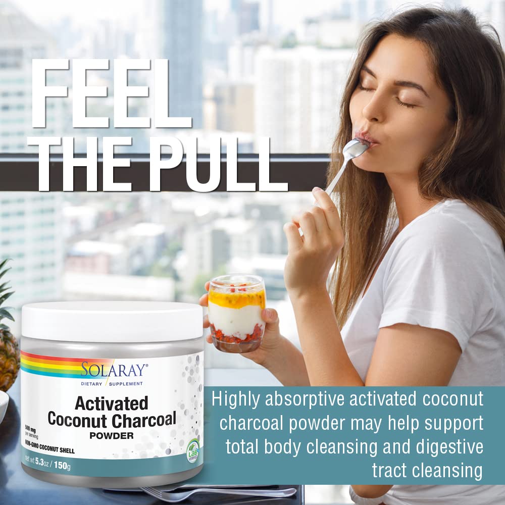Solaray Activated Coconut Charcoal Powder 5.3 Ounce