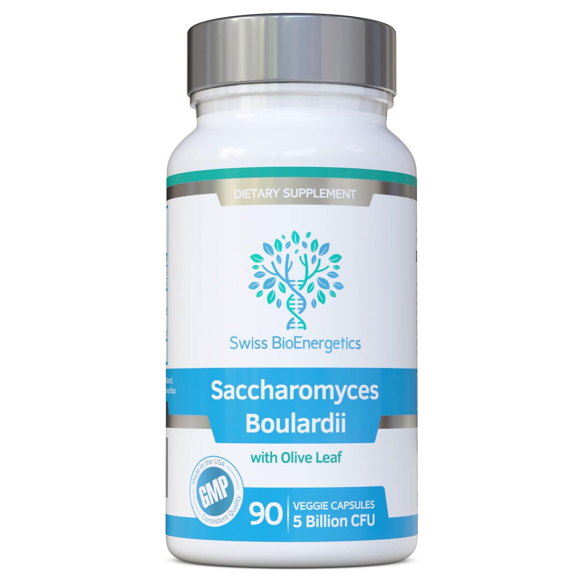 Swiss BioEnergetics Saccharomyces boulardii 5 Billion CFU Capsules, 90 Count